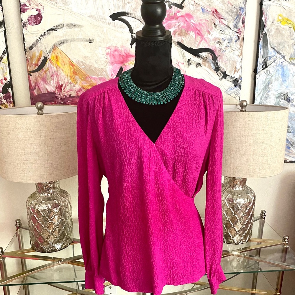 Trina Turk hot pink blouse